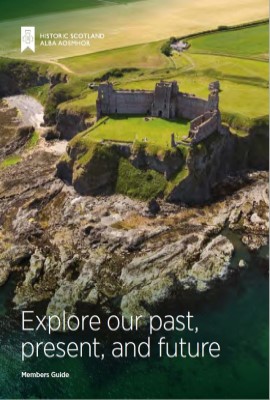 The front cover of the Historic Scotland Members' Guide, featuring an aerial photograph of Tantallon Castle